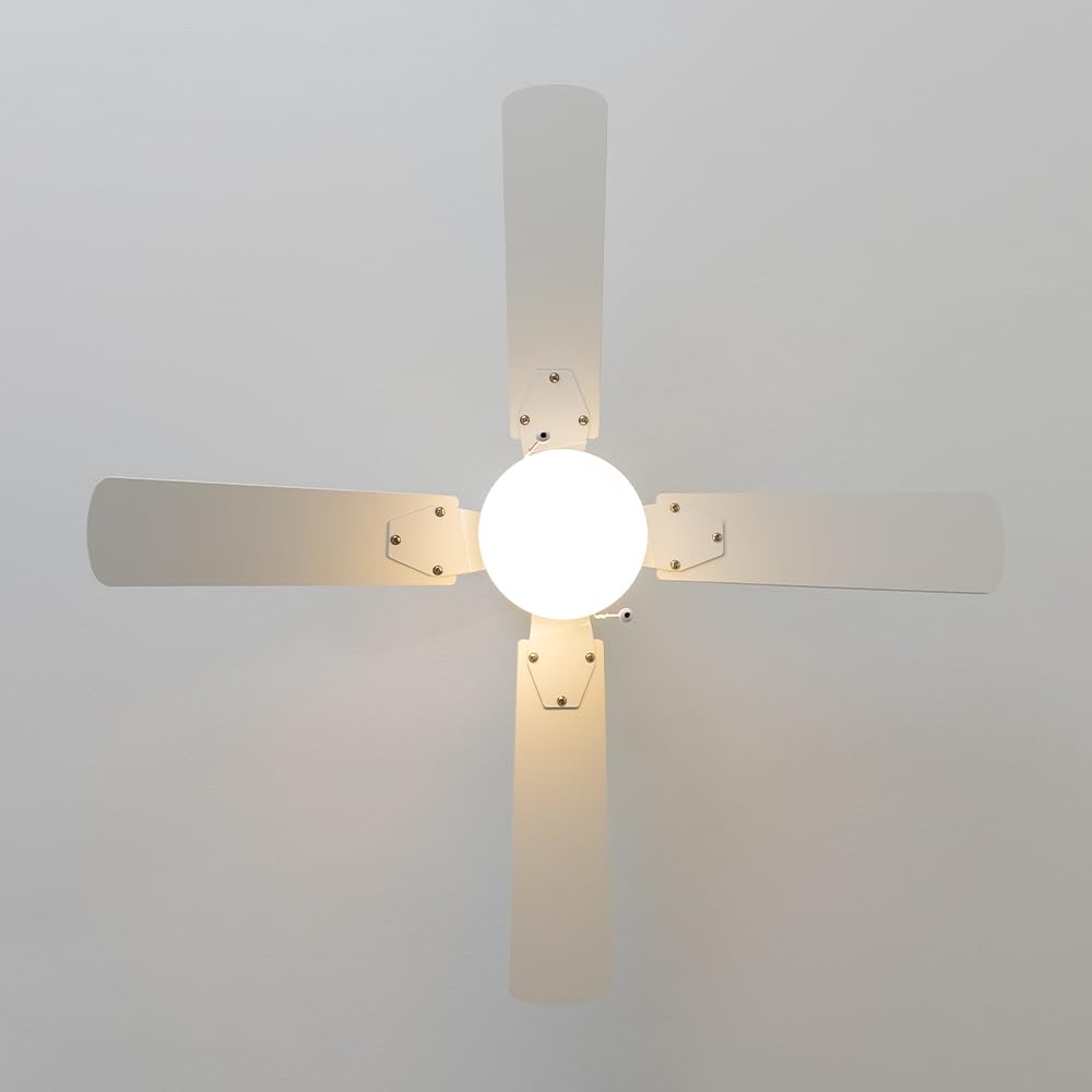Cecotec - Ventilateur de Plafond avec Lumière EnergySilence Aero 450 FullWhite - 50 W, Diamètre 106 cm, Lampe Intégrée, 3 Vitesses, 4 Pales Réversibles, Mode Été/Hiver
