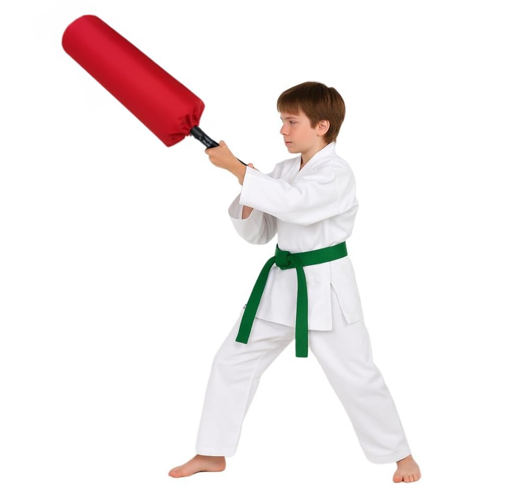 BAY Blocker 65 cm rot Schlagpolster mit Stiel Griff Box Sticks Blockierer Boxen Softstick Schaumstoff Schläger Kampfsport Basketball Blocking Pads Krav MAGA Lacrosse Schlagkissen