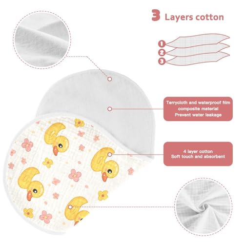 vvfelixl Baby Burp Cloths Rubber Ducks Baby Newborn Cotton Burping Cloths Set Babys Washcloths 4 Pack3