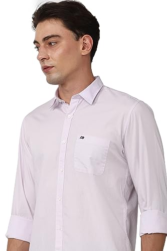 Image of Peter England Men's Slim Fit Full Sleeve Cotton Solid Casual Shirt with Pocket