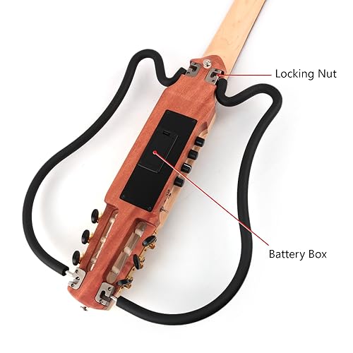 Image of Fojill Electric Classical Guitar Classic Nylon String Travel Portable Foldable Fold Flding collapsible Silent Mahogany Body Maple Neck Rosewood Fretboard With Gig Bag