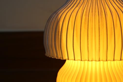 Image of Haydn Frosted Dome Mushroom Bio-Plastic Table Lamp - Warm LED Bedside Night Lamp for Bedroom & Study, Soft Ambient Decor Light for Home, Elegant Minimal Design (LED Included)