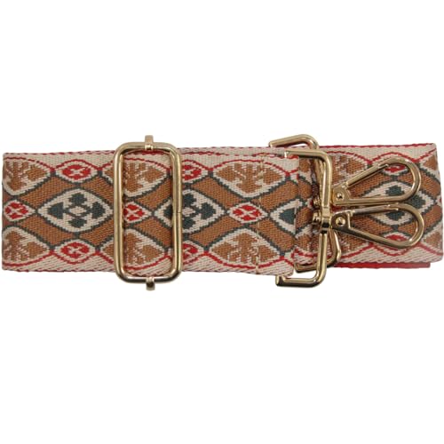 Image of Duwi Wide Purse Strap Multicolor Striped Guitar Style Strap Adjustable Canvas Crossbody Bag Strap