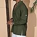 Men's Cotton Linen Shirt Button Arm Tops Medieval Viking Pirate Renaissance Halloween Costume Army green L