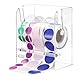 Tagtight Acryl Etikettenspender, Transparente Etikettenhalter, Verstellbarer Aufkleberrollenspender, Etikettenträger, Aufkleberrollenhalter, Aufkleberhalter für Büro Schule Zuhause (4 Scheiben)