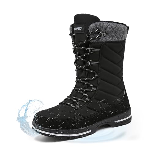 Geweo Winterstiefel Damen Wasserdicht Winterschuhe Gefüttert Warm Schneestiefel Rutschfeste WinterBoots Waterproof Bequem Damenstiefel Hohe für...