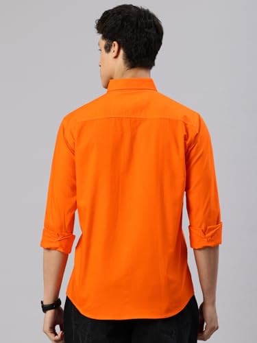 Image of Majestic Man Men's Solid Pure Cotton Casual Shirt - Slim Fit | Full Sleeves | Soft & Breathable Fabric