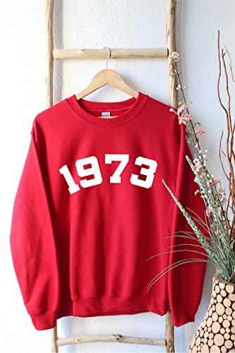 1973 Sweatshirt, 50Th Birthday Sweatshirt, 1973 Birth Year Number Shirt, Birthday Gift For Women, Birthday Sweatshirt Gift 1973 Top For Her #TOP2