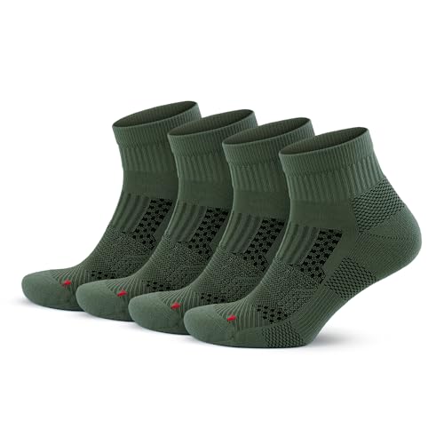 Image of GoWith 2 /4 Pairs Quarter Running Socks for Men & Women, Athletic Anti-Blister Cushioned Seamless Padded Ancle Socks