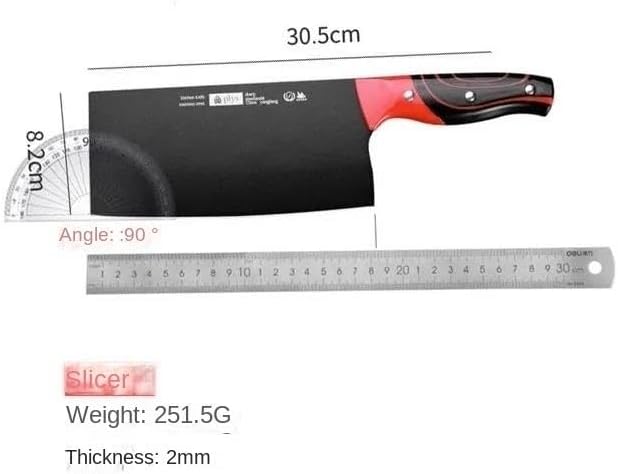 Meat Cleaver,Cleaver Knife Black Knife Household Kitchen Knife Stainless Steel Sharp Cutting Slicing Knife Kitchen Special Knife