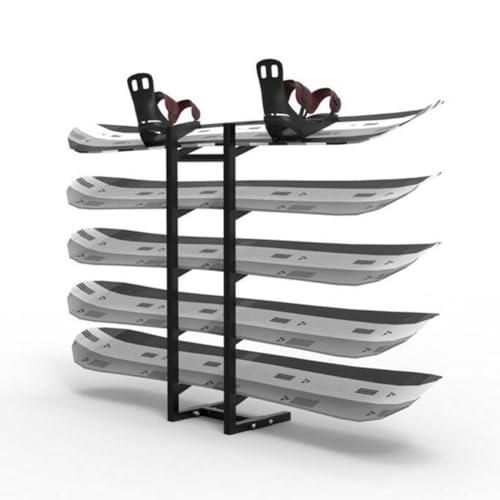 Rangement robuste pour skateboards et snowboards avec présentoir métallique