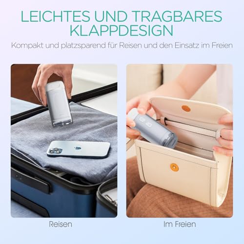 VOYOR-HEALTH Mini Tragbar Munddusche Kabellos, Elektrisch Mundduschen IPX7 Wasserdicht, Wiederaufladbar Water Flosser mit 3 Modi für Zuhause und Reisen zahnreinigung WF510 (Silber) – Bild 4