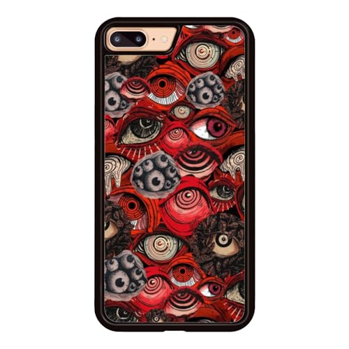 Onemiliayears Cool Red Eye Phone Case, Trippy Scary Horror Eyeball Partten iPhone 7P/8P Case, Non-Slip Design and Shock Absorption, Phone Case for Teen Girls, Boys, Women and Men(iPhone - 7P/8P)