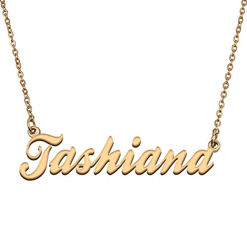 HUAN XUN Custom Personal Pendant Name Necklace Personalized My Best Friendship Gifts for Her Tashiana