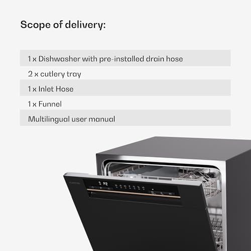 Klarstein Mini-Geschirrspüler für 8 Gedecke, Leiser Geschirrspüler Klein mit 7 Spülprogrammen, Kleiner Tisch-Geschirrspüler für Zuhause, Büro & Camping, Geschirrspüler Mini mit Wasseranschluss