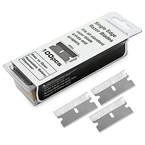 Headley Tools Razor Blades Single Edge, 100 pcs Single Edge Razor Blade for Razor Blade Scraper (Pack of 100) Cover