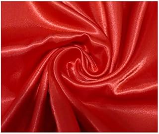 Silky Satin Polyester Fabric for Dressmaking Wedding Crafts Quilting Sewing 150cm Wide (2500 x 150cm / 984" x 60", Red)