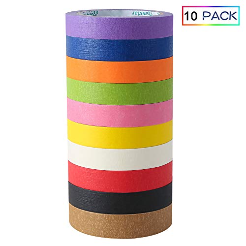 Colored Masking Tape, Yeebline 10-Pack Colorful Craft Art Painters Paper Tape For Kids Craft Art Projects Labeling Or Coding Rolls For Home Decoration, Office Supplies (0.78Inch X 65.6Ft, 10 Rolls) #TOP7
