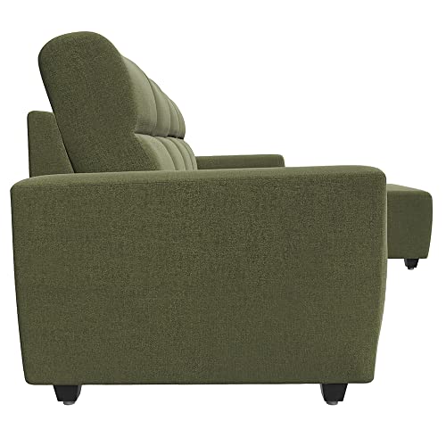 Image of Wakefit Sofa Set | 3 Year Warranty | Sofa 3 Seater, 3 Seater Sofa for Living Room, Wooden Sofa Set, 3 Seater + Right Aligned, Sofa for Living Room - Belize(Reflection : Green)