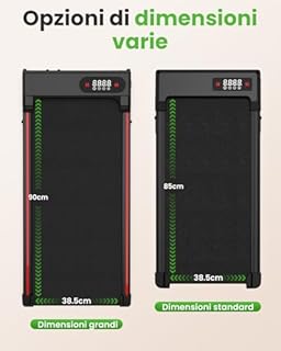 Tapis Roulant Elettrico Pieghevole Salvaspazio, Velocità Regolabile 1-8Km/H, Walking Pad 2.5HP, Nessuna installazione richiesta, Salvaspazio, Telecomando (​​Cintura di corsa 85 cm​​)