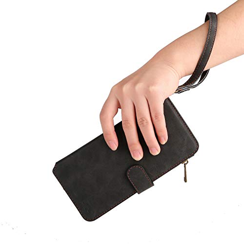 Modos Logicos Case For Iphone Xr, [Detachable Wallet Folio][2 In 1][Zipper Cash Storage][Up To 14 Card Slots 1 Photo Window] Pu Leather Purse With Removable Inner Magnetic Tpu Case - Black #TOP7