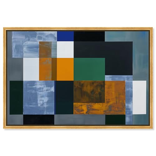 Plotted Path I Framed Canvas Print Office Wall Decor by Art Remedy, Gold Frame, 15 x 10