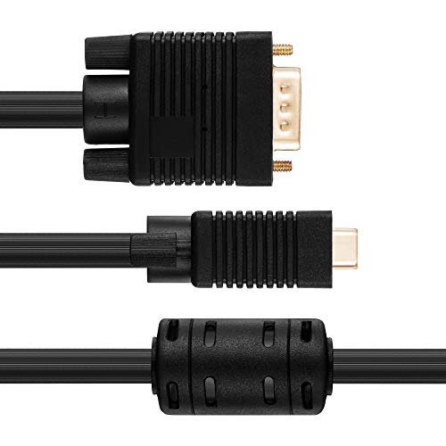 Image of VGA Cable with Audio, VGA Cable with Audio 3.5mm AUX Jack HD15 Male to Male M /M VGA SVGA UXGA with Auxiliary Headset Stereo Sound Connection Wire Cord Plug for LCD LED Monitor(30 Ft