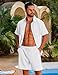 LecGee All White Outfit For Men Casual Shirts Outfits 2Pc Summer Shirt With Shorts For Men Outdoors Suit(White,X-Large)