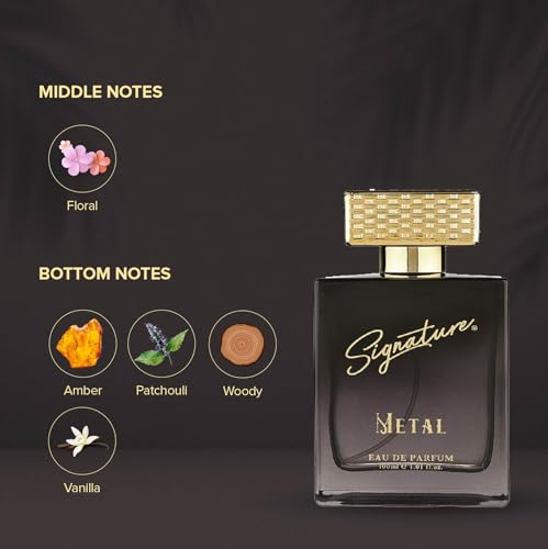 Signature Aura - Metal Eau de Parfum - 100ml | Long Lasting Fragrance for Men | Woody Spicy Scent | Luxury Everyday Wear Perfume Gift for Him | Perfect for Every Occasion