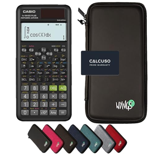 Casio fx-991ES Plus 2nd Edition con custodia protettiva di WYNGS in nero – Basic Set