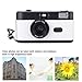 PUSOKEI 35mm Film Camera, Reusable Retro Film Camera with Built in 27 Color Films and Flash, 28mm F8 Lens Manual Focus, for Students Adults Birthday Gifts (Black White)