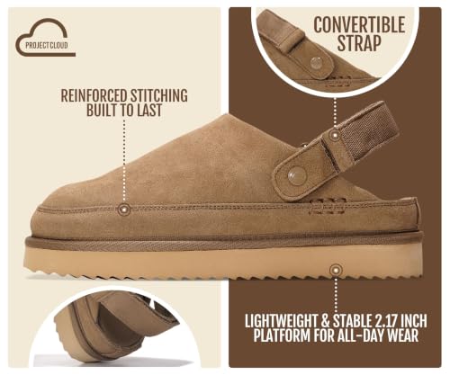 Genuine Leather Platform Mule Clogs