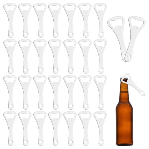 Varenzya 30 Piezas Abrebotellas de Acero Inoxidable, 9,2×3,5 cm Plata Abrebotellas Cerveza Plano, Portátil Abridores de Cerveza, Bottle Opener para Cocina, Bar, Restaurante, Regalo Ideal para Hombres