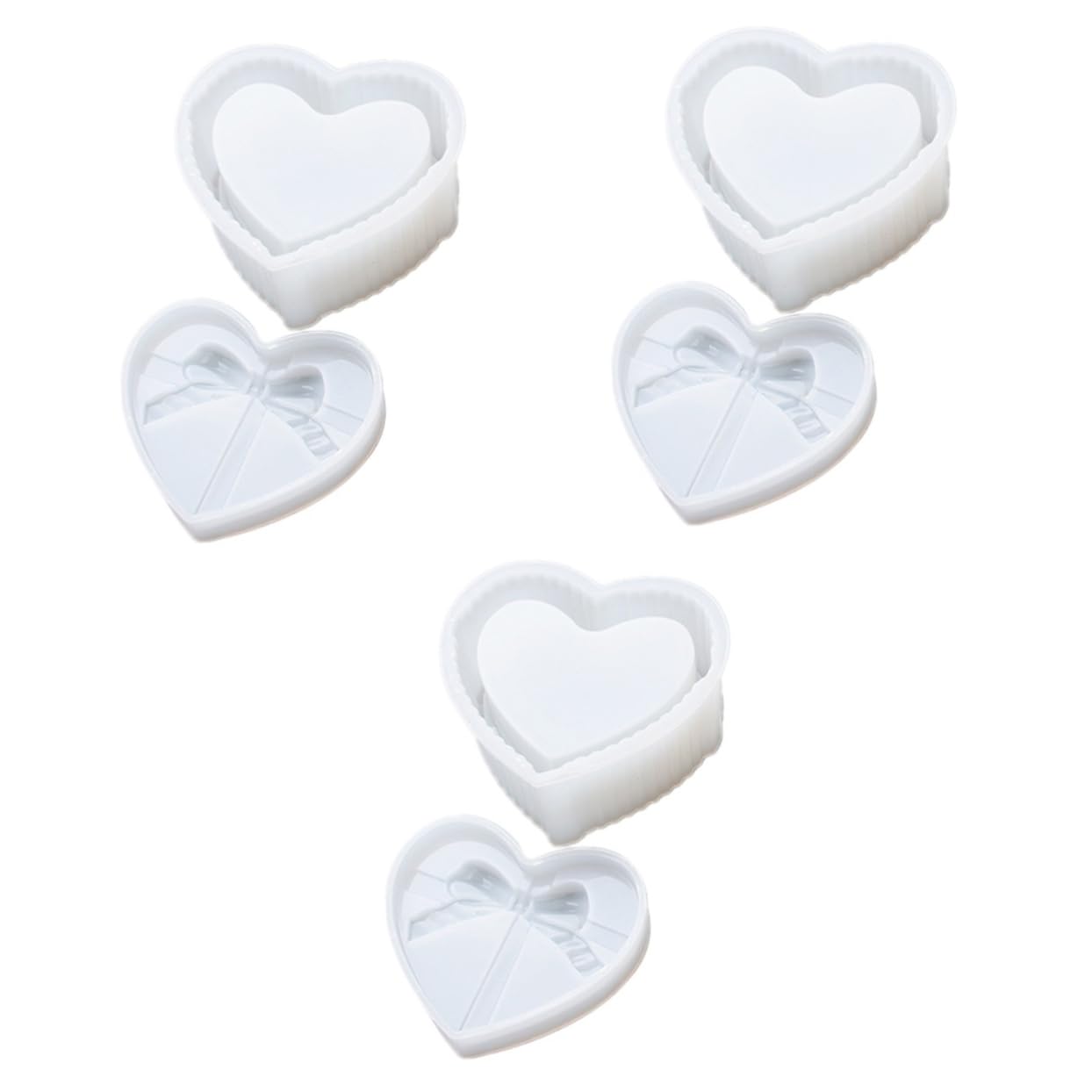 Gadpiparty 3 Set Stampo Silicone Forma Cuore per Epossidica per Creazioni Diy e Decorazioni Facile Riutilizzabile Materiale Silicone con Superficie Liscia