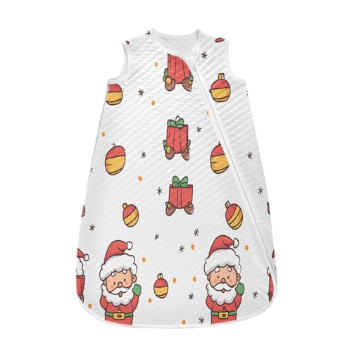 Kigai Cartoon Santa Claus Baby Sleep Sack Wearable Blanket Sleeping Bag 2-Way Zipper Soft Swaddle Transition Sack