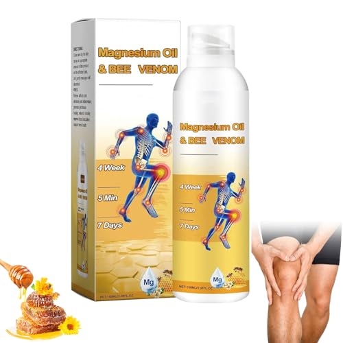 Magnesium Joint Spray Professional Magnesium Joint Oil Magnesium Oil & Bee Venom Joint Spray for Back Knee Hands Neck 1 PCS 100ml
