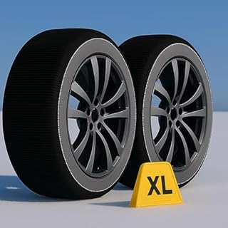 CARALL Calze da Neve Omologate Italia, Colore Nero, Misura XL, Catene Da Neve Tessili (Nero,XL)