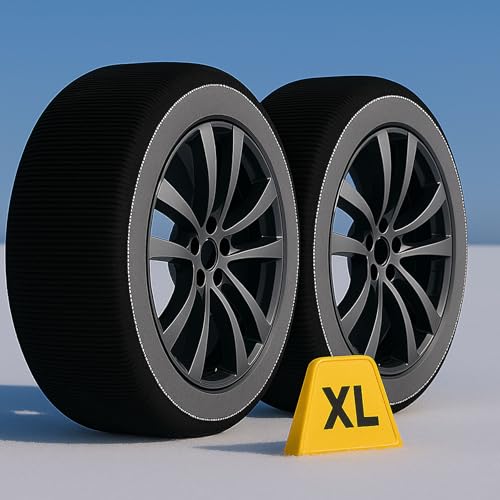 CARALL Calze da Neve Omologate Italia, Colore Nero, Misura XL, Catene Da Neve...