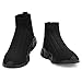 Casbeam Men's Running Knit Comfortable Lightweight Breathable Casual Sports Shoes Fashion Sneakers Slip-On Walking Shoes All Black Size 9.5