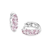 Bezaubernde, kleine Creolen für Kinder mit Zirkonia in Rosa und Pink, Ideales Geschenk zur Einschulung, zu Weihnachten oder zum Geburtstag