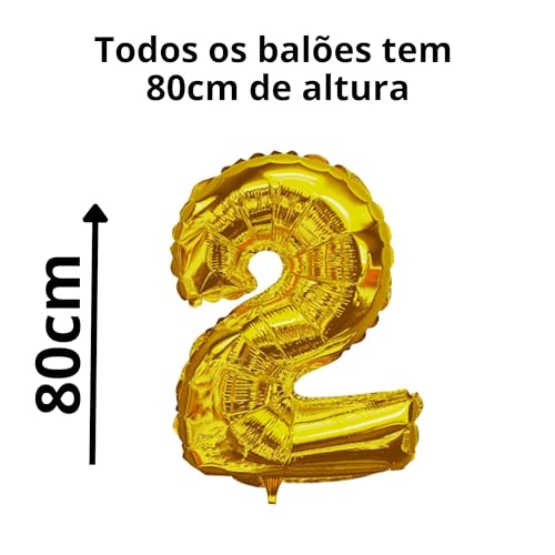 Kit Balão 2024 Gigante Grande Decoração Ano Novo 80cm Cada