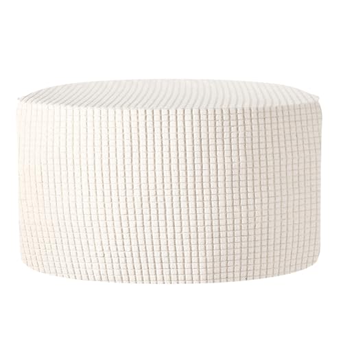 Housse pour ottoman ronde lavable pour masquer l'usure du pouf