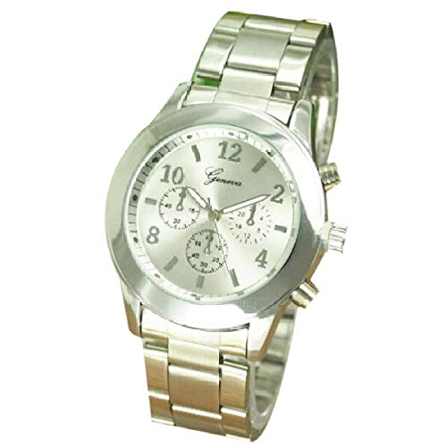 ZENUTA Bande en Acier Montre à Trois Yeux Femmes Mode Montre en Acier Inoxydable Femmes Montre à Quartz Strass Cristal Calendrier à Trois Yeux Montres à Quartz Montre à Trois Yeux