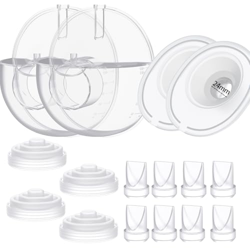 Image of 2pcs Double-Sealed Collector+2pcs Flange 24mm+8pcs Duckbill Valves+4pcs Silicone Diaphragm Compatible with Momcozy M5