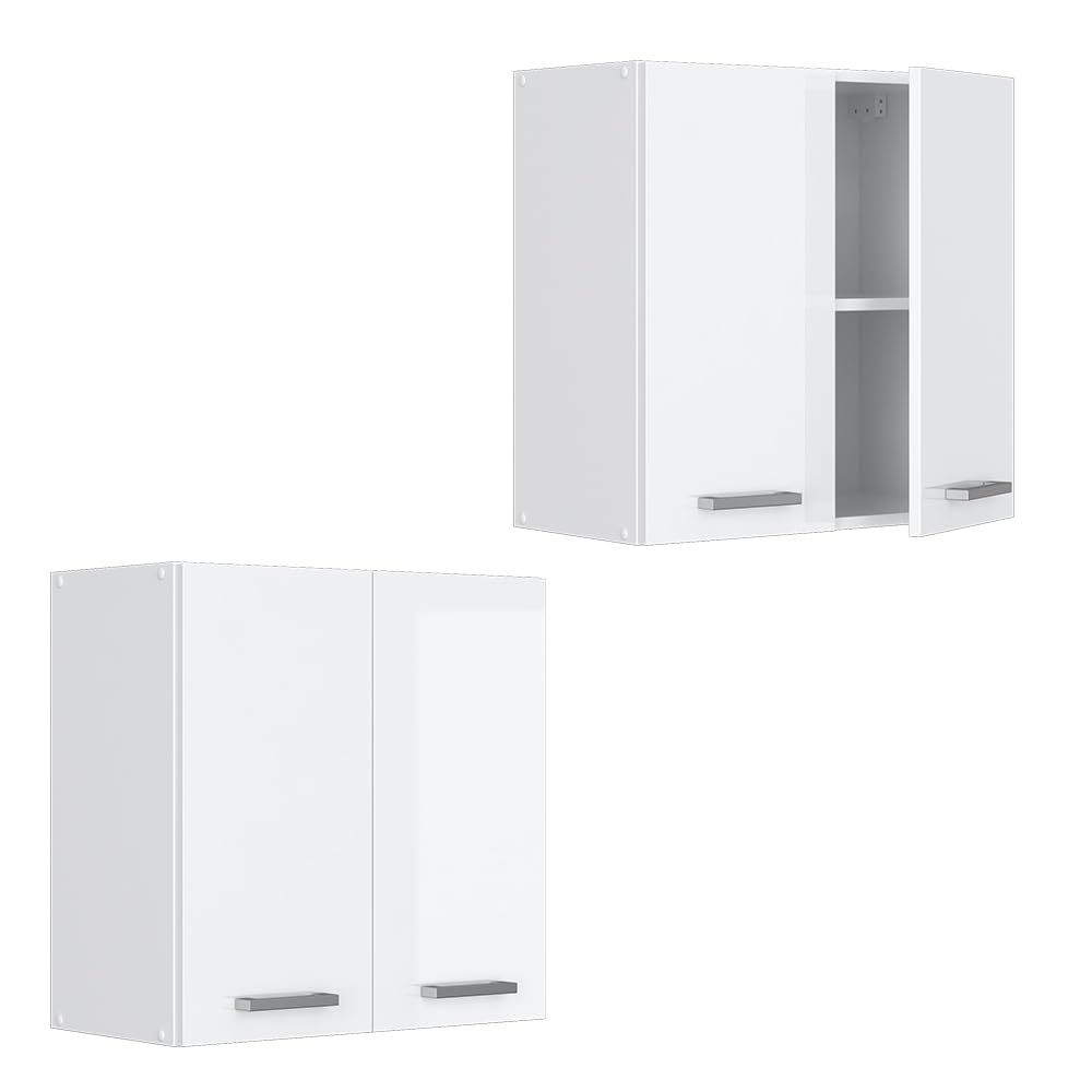 Vicco Hängeschrank R-Line, Weiß Hochglanz, 60 cm, zur freien Kombination innerhalb modularer Küchensysteme
