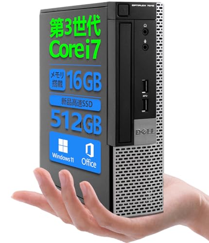 �y�����ςݕi�z �yAmazon.co.jp ����z DELL �~�j�^�f�X�N�g�b�vPC Optiplex 7010 USFF/Office 2019/Win 11/��3����Corei7-3770S/����WIFI/ (7)RAM:16GB/SSD:512GB)