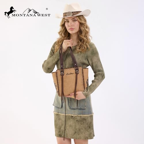 Bolso tote western para mujer de cuero PU con borlas miniatura 6
