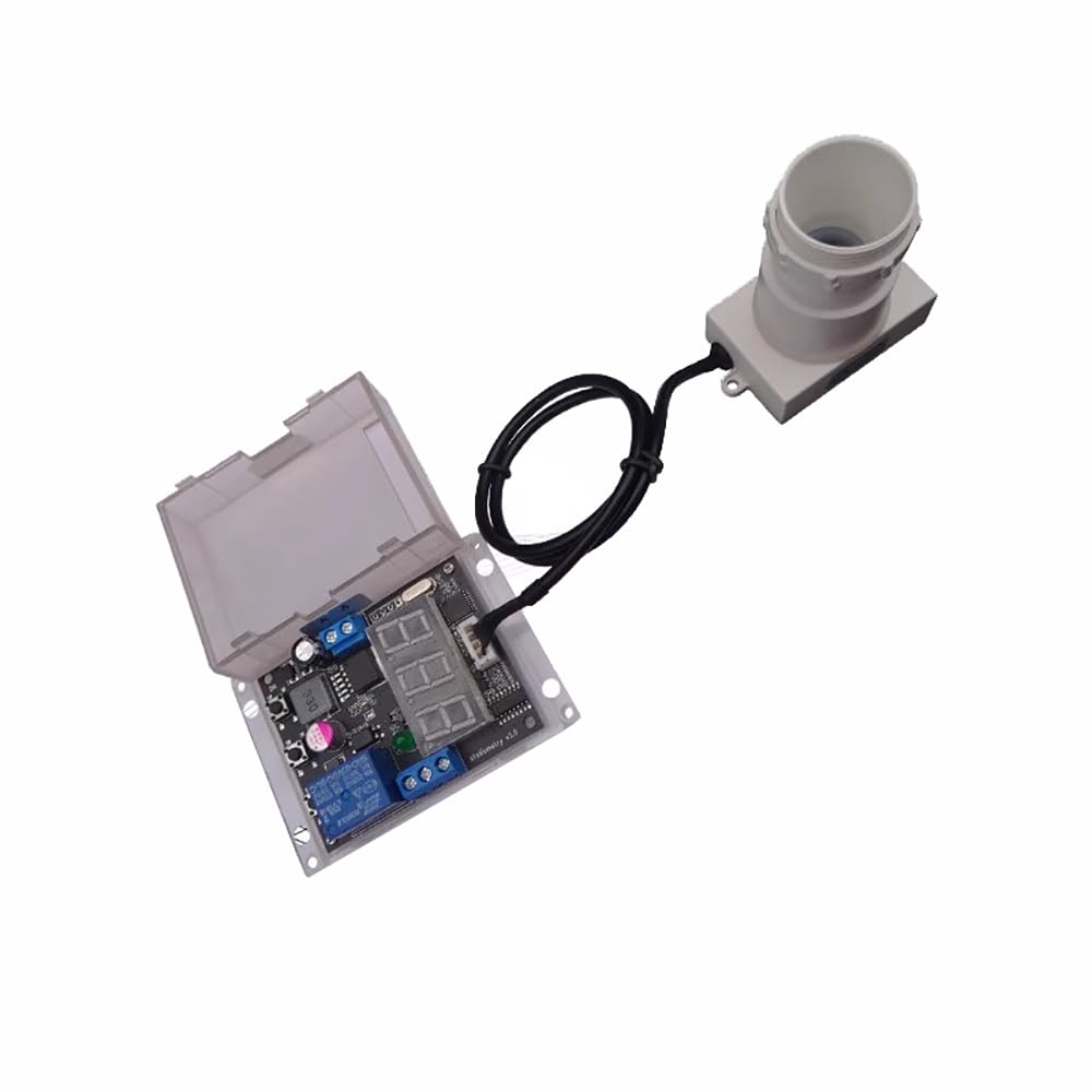 Toplionace Module de Télémétrie à Ultrasons Petit Angle 12V/24V avec Capteur Intégré pour la Sortie de Relais de Distance Réglable de Distance D'affichage (12V)