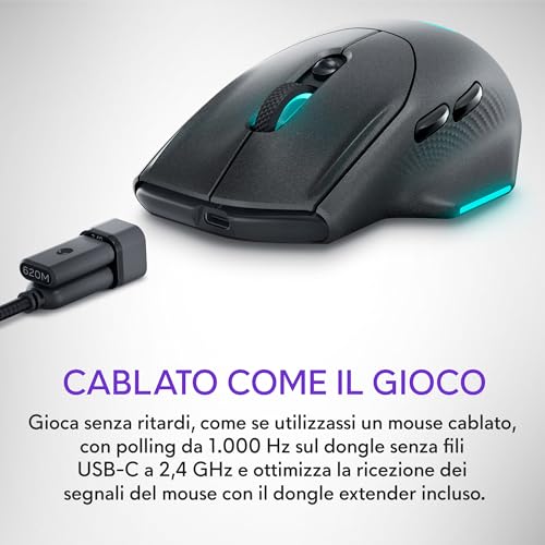 Alienware Wireless Gaming Mouse - AW620M - Mouse gaming - Immagine 8