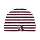 College Baby NCAA Officially Licensed Striped Knit Cap - Montana Grizzlies Logo, Maroon/White, Newborn 0-3 Months